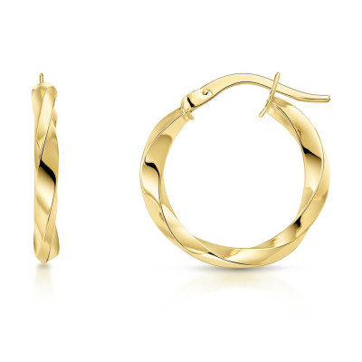 Boucles d'oreilles Créoles Torsadées 2.7mm x 20mm Or Jaune 375