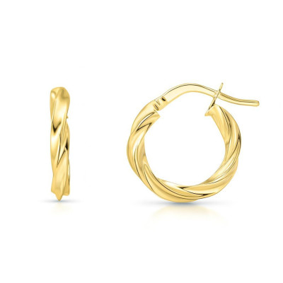 Boucles d'oreilles Créoles Torsadées 2.7mm x 20mm Or jaune 375