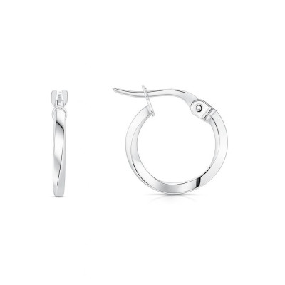 Boucles d'oreilles Créoles Torsadées1.5mm x 15mm  Or Jaune 375 