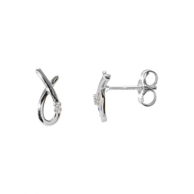 Boucles d'oreilles Diamant 0.01ct  Or Blanc
