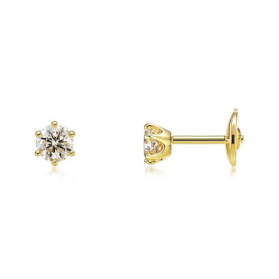 Boucles d'oreilles Diamant 0.88 Carat Or Jaune 750