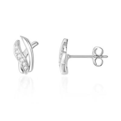Boucles d'oreilles Diamant Or Blanc 0.056ct