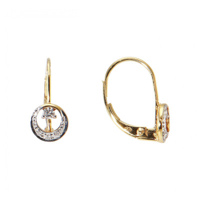 Boucles d'oreilles Dormeuses Or Jaune 750 et Diamant