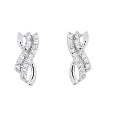 Boucles d'oreilles en Argent 925 rhodié et oxyde de zirconium