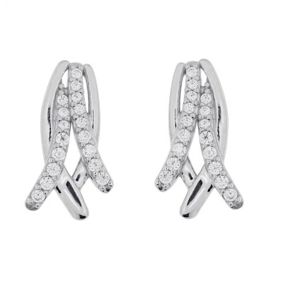 Boucles d'oreilles en Argent 925 rhodié et oxyde de zirconium