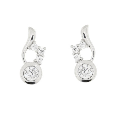 Boucles d'oreilles en Argent 925 rhodié et oxyde de zirconium