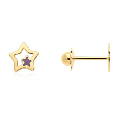 Boucles d'oreilles Etoile Or Jaune 375 