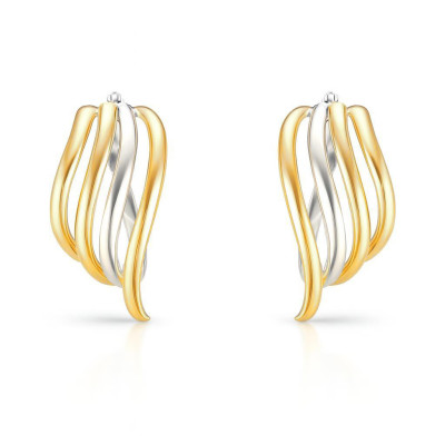 Boucles d'oreilles fantaisies 2 ors 375 14x27mm