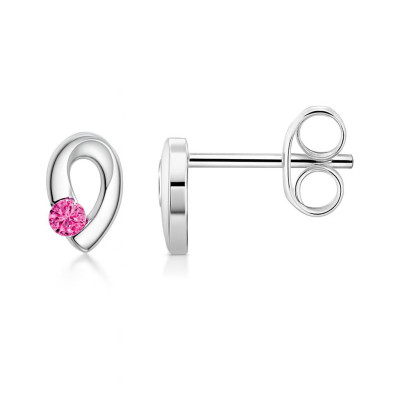 Boucles d'oreilles Goutte Argent Oxyde de Zirconium Rose