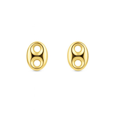 Boucles d'oreilles grains de café en Or Jaune 750