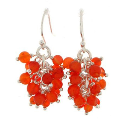 Boucles d'oreilles Grappes Cornaline
