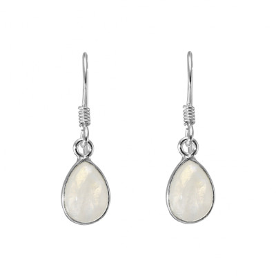 Boucles d'oreilles Labradorite cabochon poire 10x7mm
