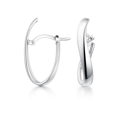 Boucles d'oreilles modernes en Or Blanc 375
