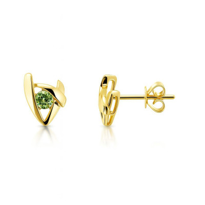 Boucles d'oreilles Modernes Péridot 3mm Or jaune