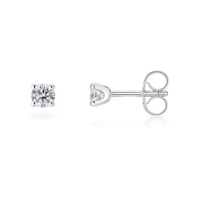 Boucles d'oreilles Or Blanc 750 Diamant 0.26ct