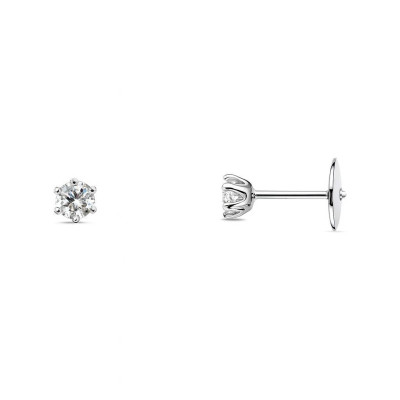 Boucles d'oreilles Or Blanc 750 Diamant 0.42carat