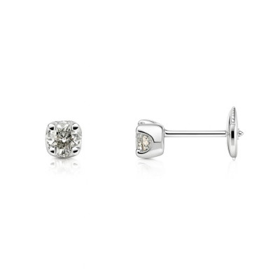 Boucles d'oreilles Or Blanc 750 Diamant 0.68 carat