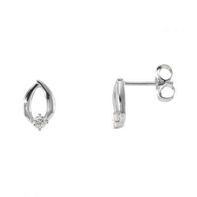 Boucles d'oreilles Or Blanc Diamant 0.10ct