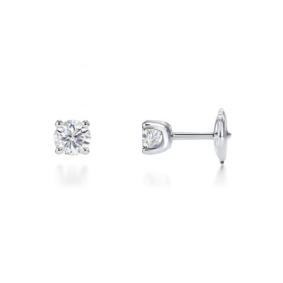 Boucles d'oreilles Or Blanc Diamant 0.34ct Gsi