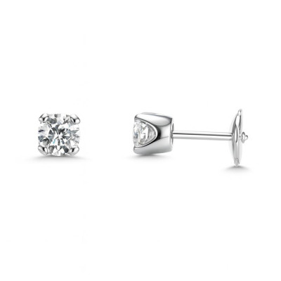 Boucles d'oreilles Or Blanc Diamant 0.80 carat