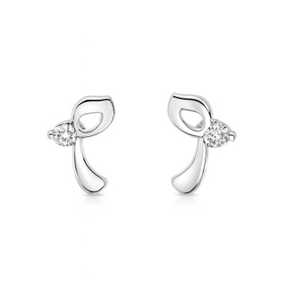 Boucles d'oreilles Or Blanc  Oxyde de zirconium