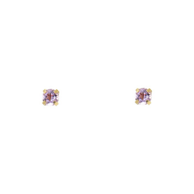 Boucles d'oreilles Or Jaune 375 Améthyste 3mm