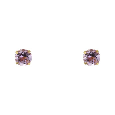 Boucles d'oreilles Or Jaune 375 Améthyste 5mm