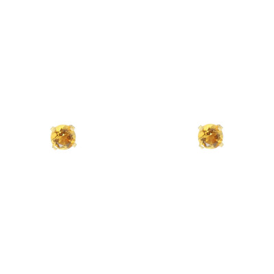 Boucles d'oreilles Or Jaune 375 Citrine 3mm