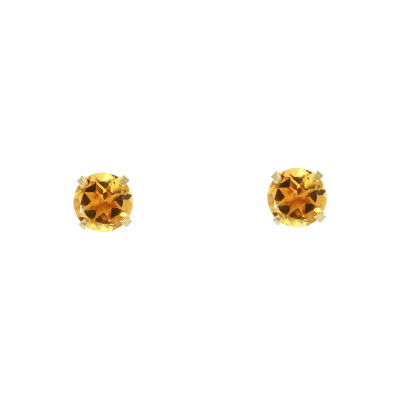 Boucles d'oreilles Or Jaune 375 Citrine 5mm