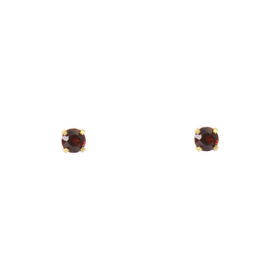 Boucles d'oreilles Or Jaune 375 Grenat 3mm