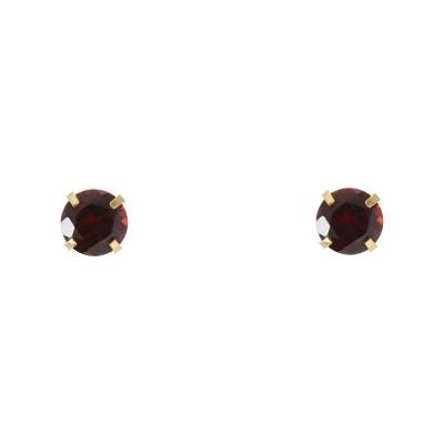 Boucles d'oreilles Or Jaune 375 Grenat 5mm
