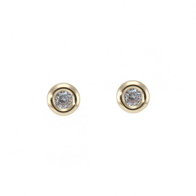 Boucles d'oreilles Or Jaune 375 Oxyde de zirconium 6mm