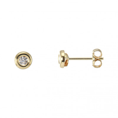 Boucles d'oreilles Or Jaune 375 Oxyde de zirconium Pneu 5mm