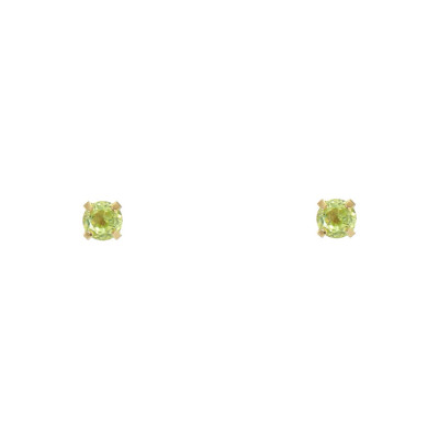 Boucles d'oreilles Or Jaune 375 Péridot 3mm