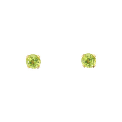 Boucles d'oreilles Or Jaune 375 Péridot 4mm