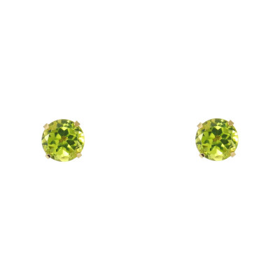 Boucles d'oreilles Or Jaune 375 Péridot 5mm