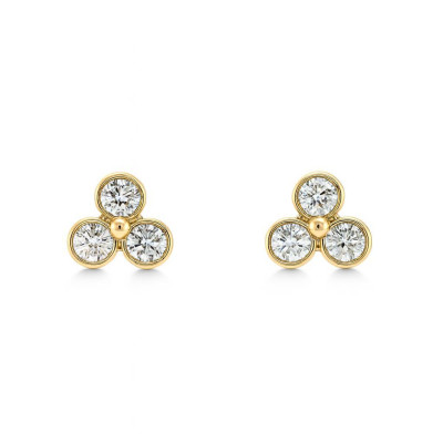 Boucles d'oreilles Or  Jaune 3Oxydes