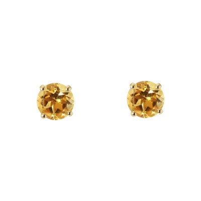 Boucles d'oreilles Or Jaune 750 Citrine 6mm
