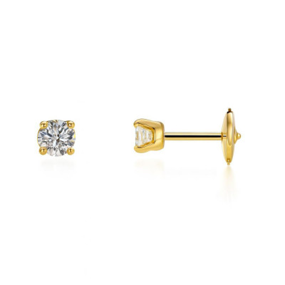 Boucles d'oreilles Or Jaune 750 Diamant 0.60 carat
