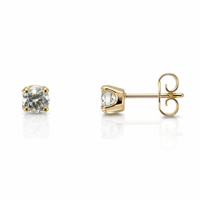 Boucles d'oreilles Or Jaune 750 Diamant 0.81 carat