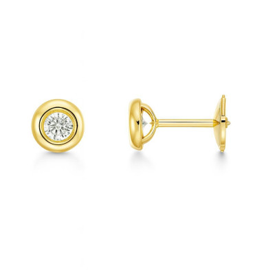 Boucles d'oreilles Or  Jaune 750 Diamant 2x0,13ct