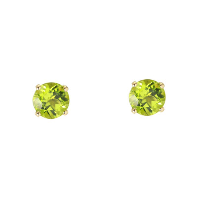 Boucles d'oreilles Or Jaune 750 Péridot 6mm