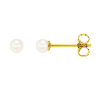 Boucles d'oreilles Or Jaune 750 Perle de culture 3.5mm