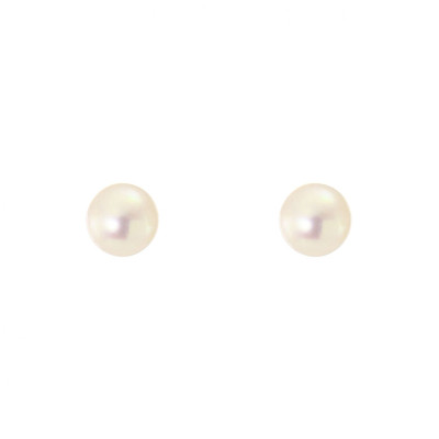 Boucles d'oreilles Or  Jaune 750 Perle de culture 5mm
