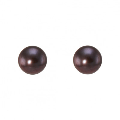 Boucles d'oreilles Or Jaune 750 Perle  de culture Noire 7mm