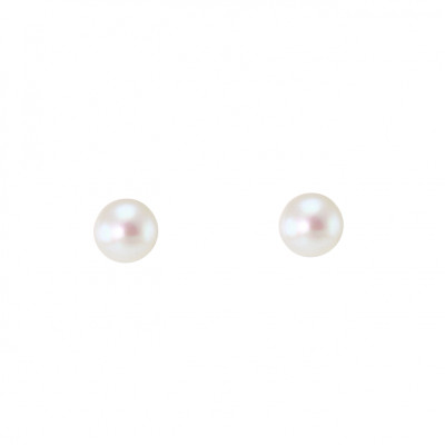 Boucles d'oreilles Or Jaune 750 Perles de culture 3.2mm