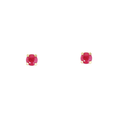 Boucles d'oreilles Or Jaune 750 Rubis 3mm