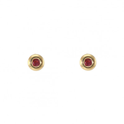 Boucles d'oreilles Or Jaune 750 Rubis 