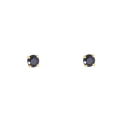 Boucles d'oreilles Or Jaune 750 Saphir 3mm
