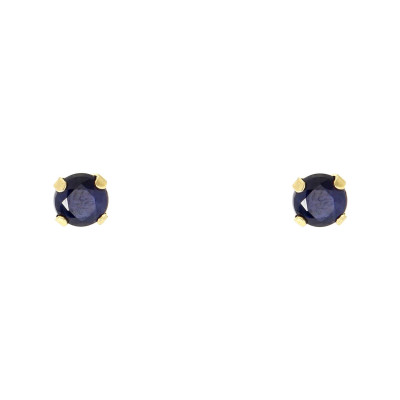 Boucles d'oreilles Or Jaune 750 Saphir 4mm